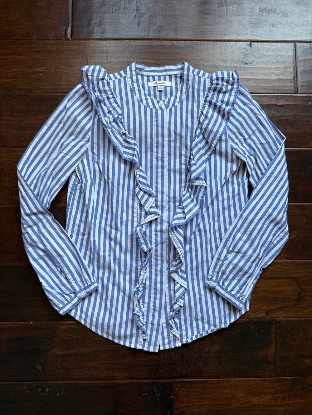 Madewell Striped Whitney Ruffle Blouse